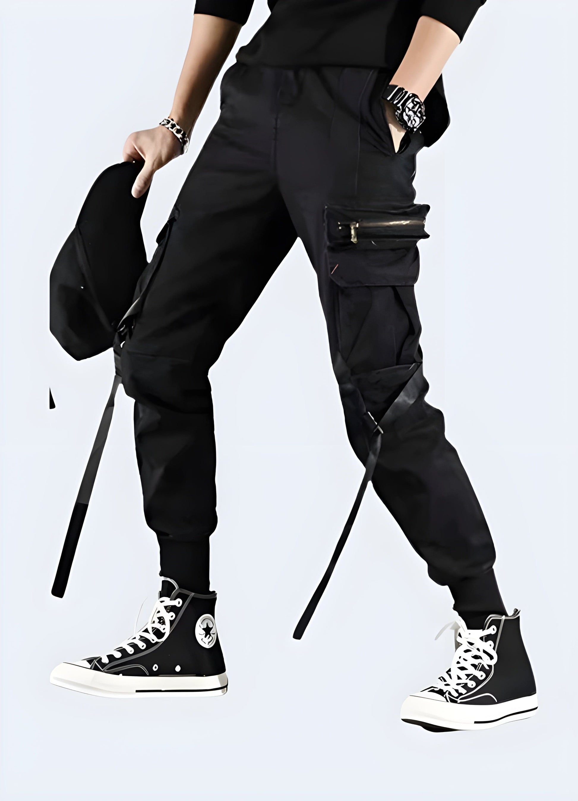 Trendy urban ninja pants available in the UK, blending modern streetwear style with traditional Japanese design elements for a unique and eye-catching look.