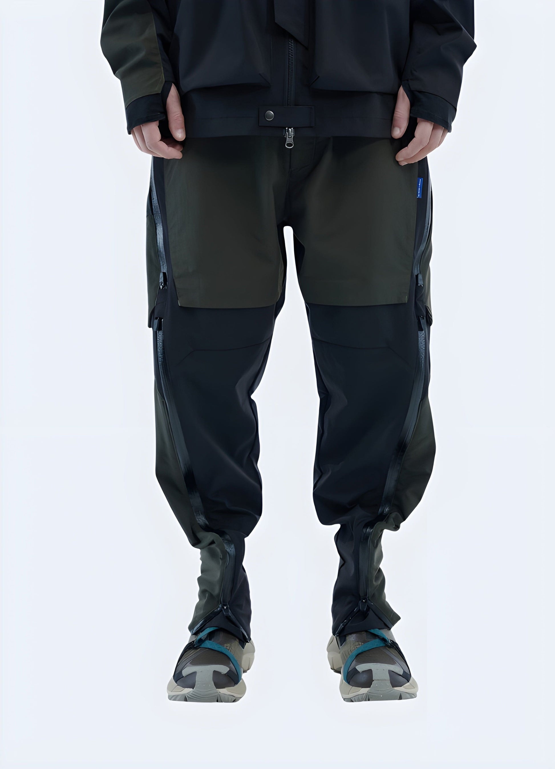 Waterproof cargo pants designed for outdoor adventures and urban exploration, featuring durable materials and functional pockets for versatile storage.