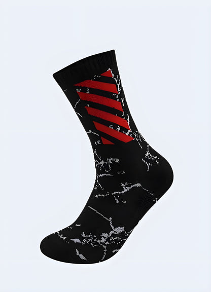 Make a statement with these trendsetting red ninja tech socks, designed for fashion-forward individuals in the UK.