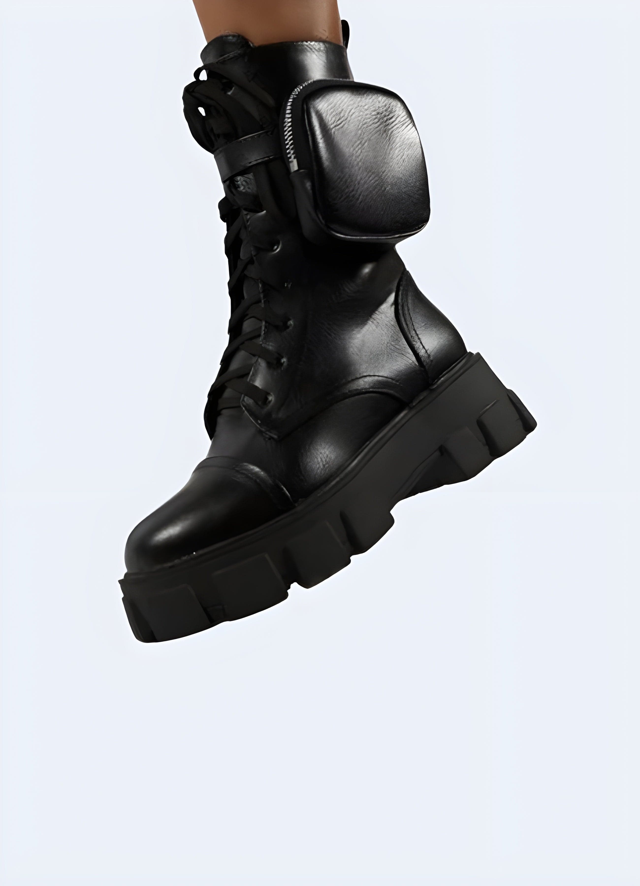 Combat boots with pockets clearance
