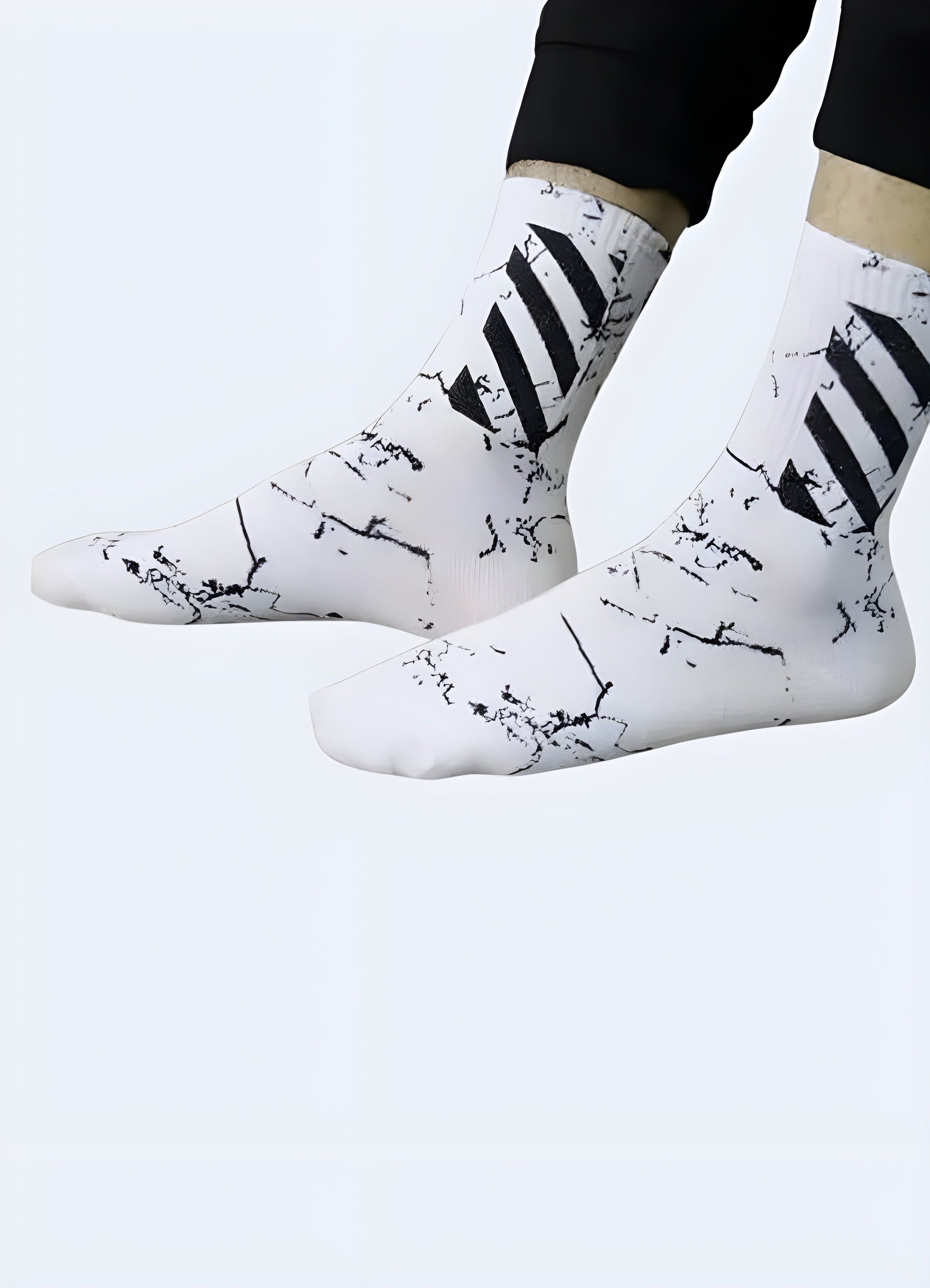 UK women wearing premium white ninja tech socks, offering both comfort and style for everyday wear.