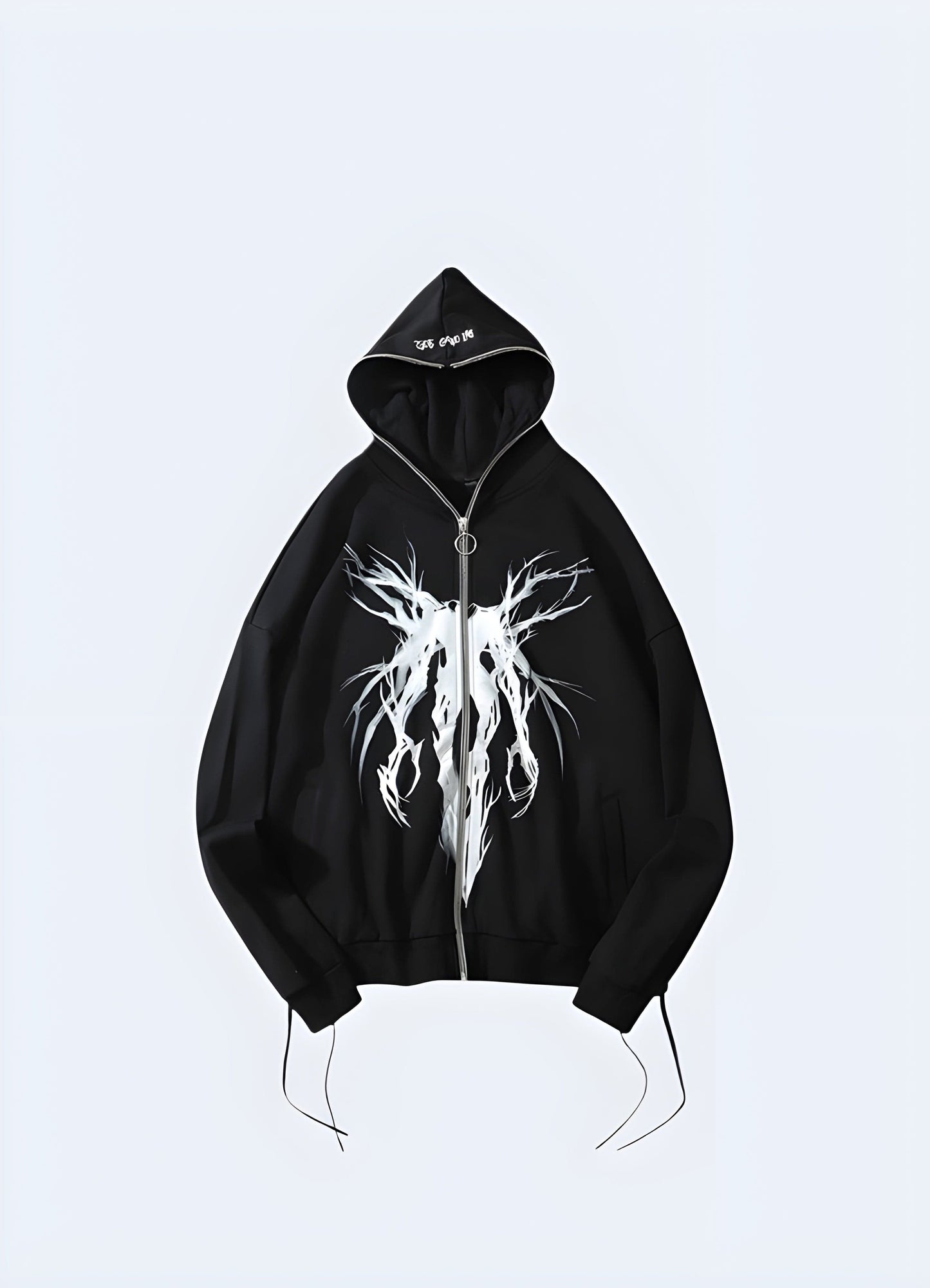 Black Grunge Hoodie – Blackout Techwear UK - Main Image