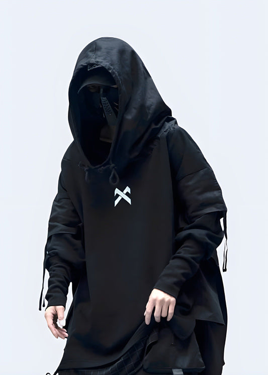 Trendy black hoodie perfect for streetwear fashion in the UK.