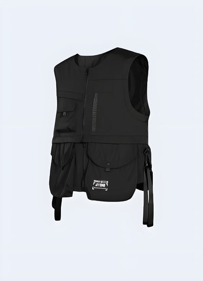  Versatile and practical functional vest, perfect for outdoor activities and urban adventures in the UK.