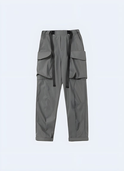 Front view of gray tactical pants, displaying the versatile color and practical design, perfect for the UK urban explorer.