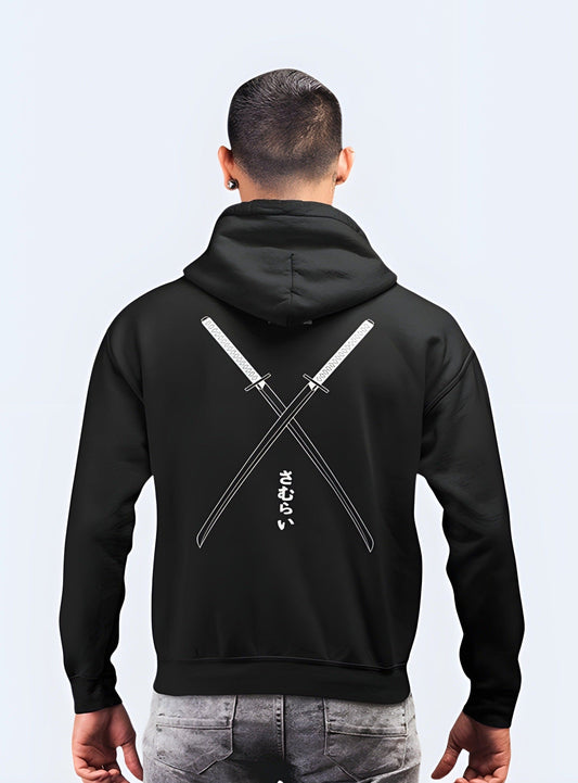 Unique katana hoodie with a bold Japanese sword design, perfect for anime and manga fans in the UK.