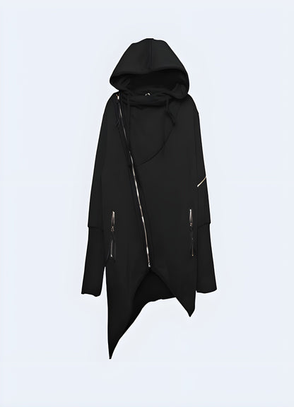 Front view of a fashionable ninja jacket hoodie, ideal for those seeking a bold and edgy style in the UK.