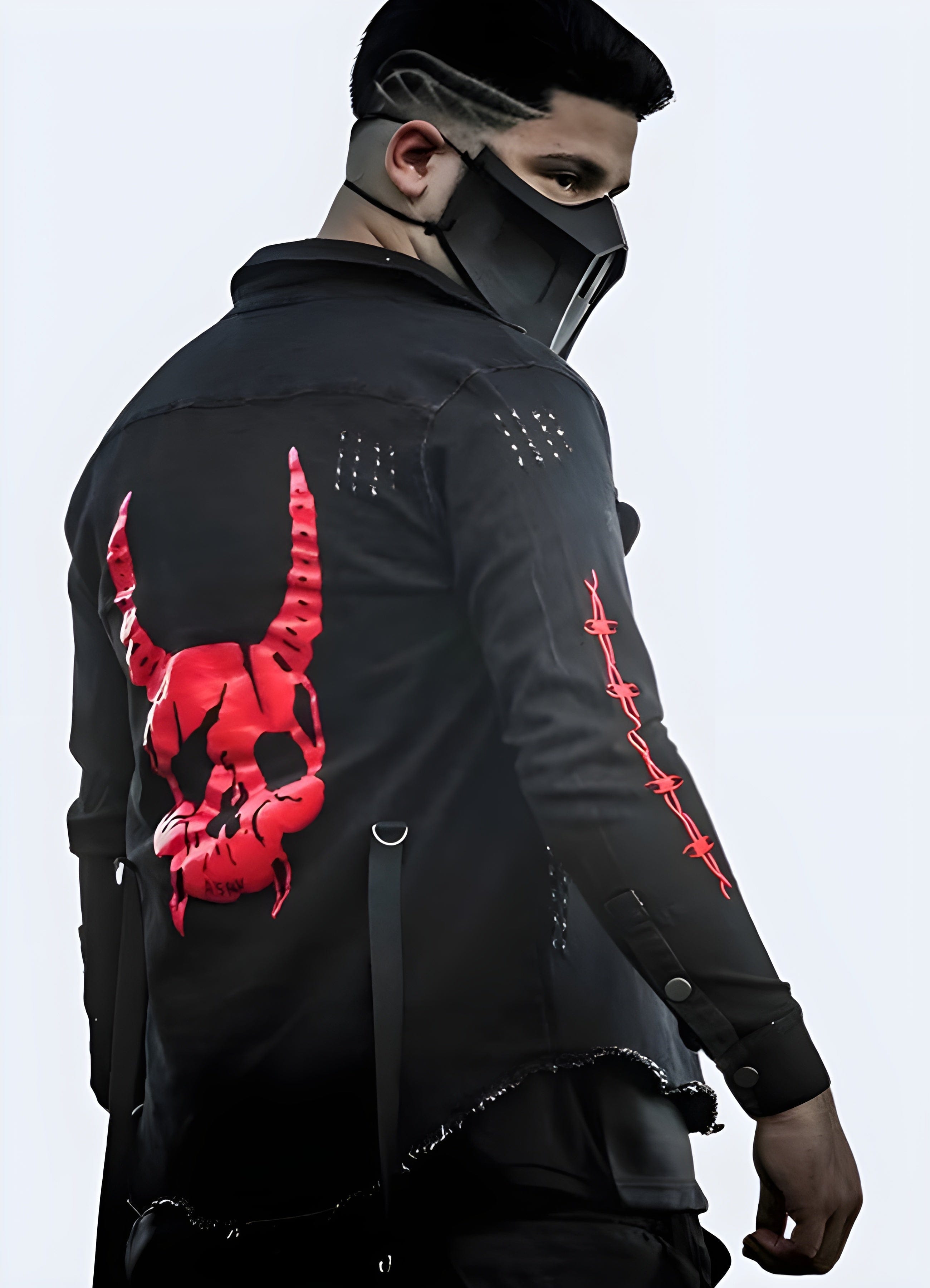 Punk Black Denim Jacket – Blackout Techwear UK