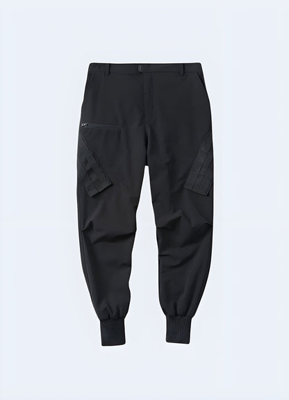 Rear view of high-performance, breathable technical trousers, ideal for UK adventurers and outdoor enthusiasts.