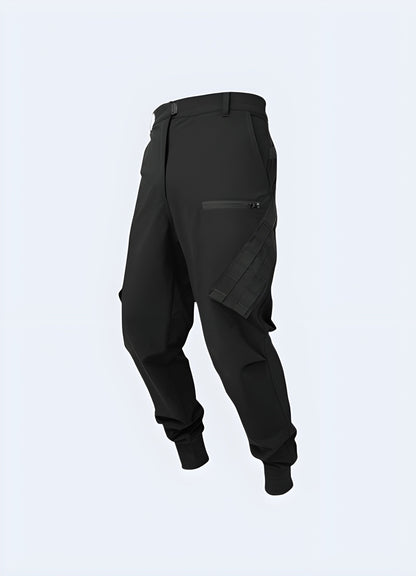 Side view of versatile, quick-drying technical pants, designed for comfort and mobility on UK trails and expeditions.